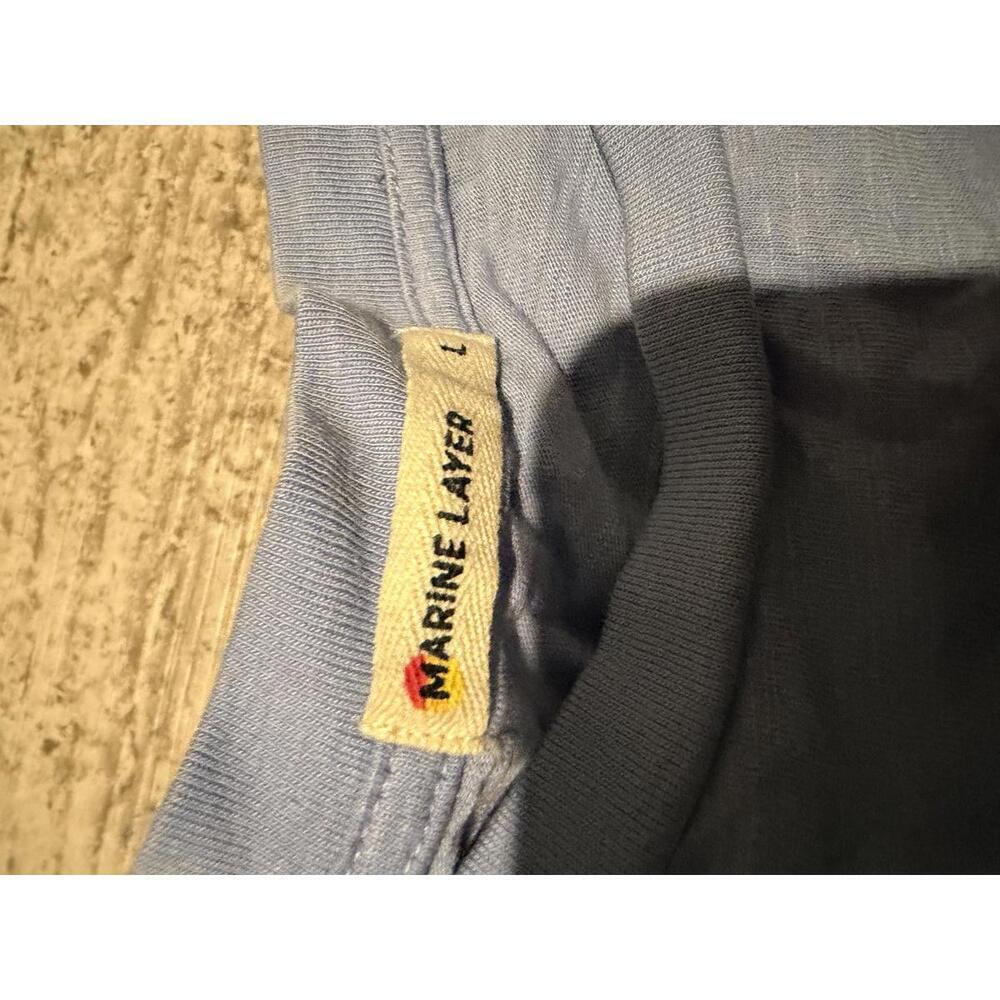 Marine Layer Ombre Blue Crop T-Shirt sz L - Picture 4 of 4